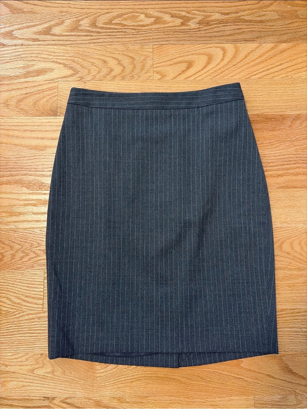 Brooks Brothers Charcoal Pinstripe Midi Pencil Skirt